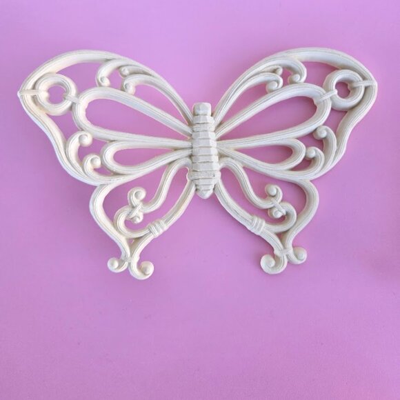 Homco Home Interiors Vintage White/Off White Butterfly Wall Plaques Set Of 3 Y2K - Picture 2 of 10